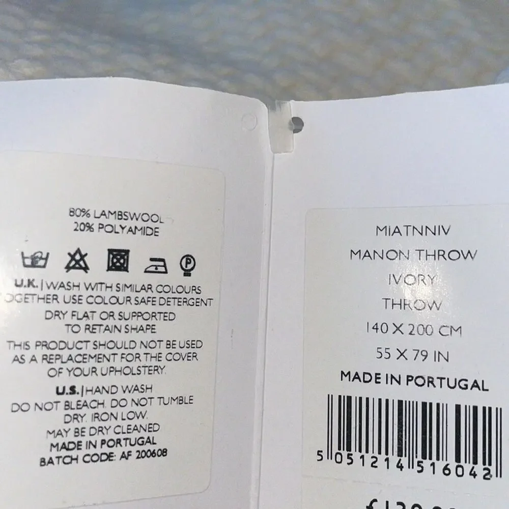 The White Company Throw‎ Lambswool Manon Ivory